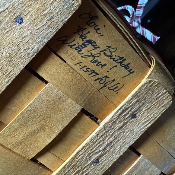 Longaberger 1997 Sweetheart Remembrance Weekend Basket RED Combo Both Liners - Picture 9 of 13